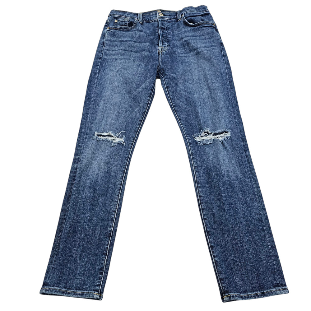 7 For All Mankind Jeans Womens Size 28 Josefina High Waist Button Fly Distressed